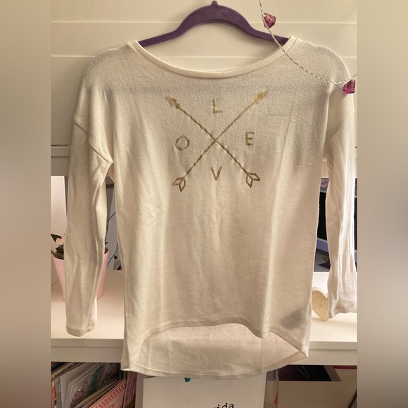 🌸3/$30🌸 Old Navy Girls’ Long Sleeve Magenta/Cream Fall Tops - Picture 2 of 7